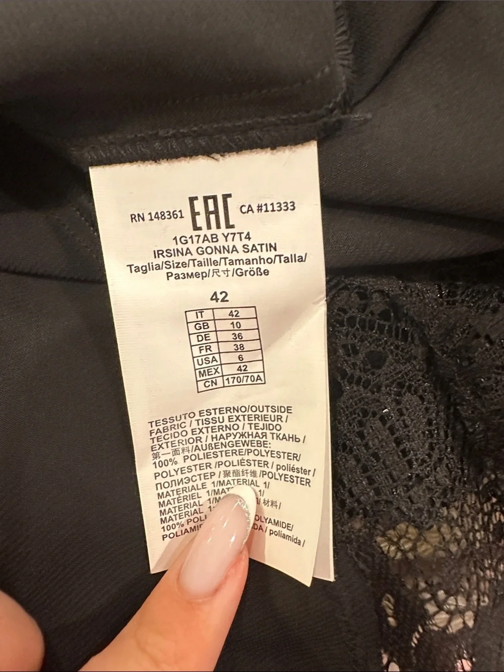Pinko Black Lace-Trim Midi Slip Skirt